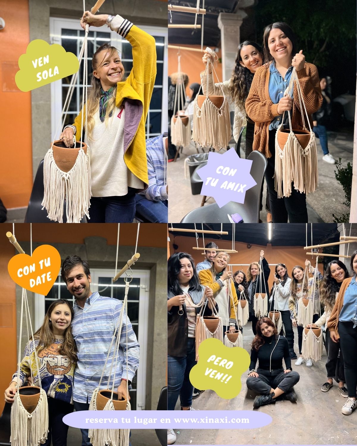 MACRAMÉ & DRINK - Taller de macetero de macramé pelitos