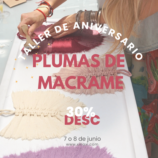TALLER ANIVERSARIO | TALLER PLUMAS DE MACRAME | TALLER HOJAS DE MACRAMÉ
