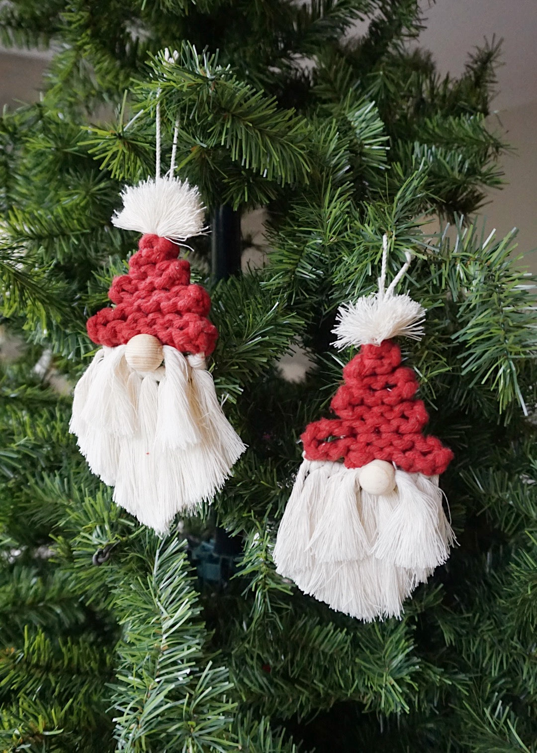 SANTA - Ornamento Navidad Macramé