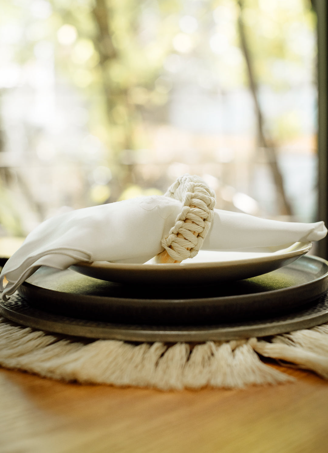 BAYU - Set Servilletero Macramé