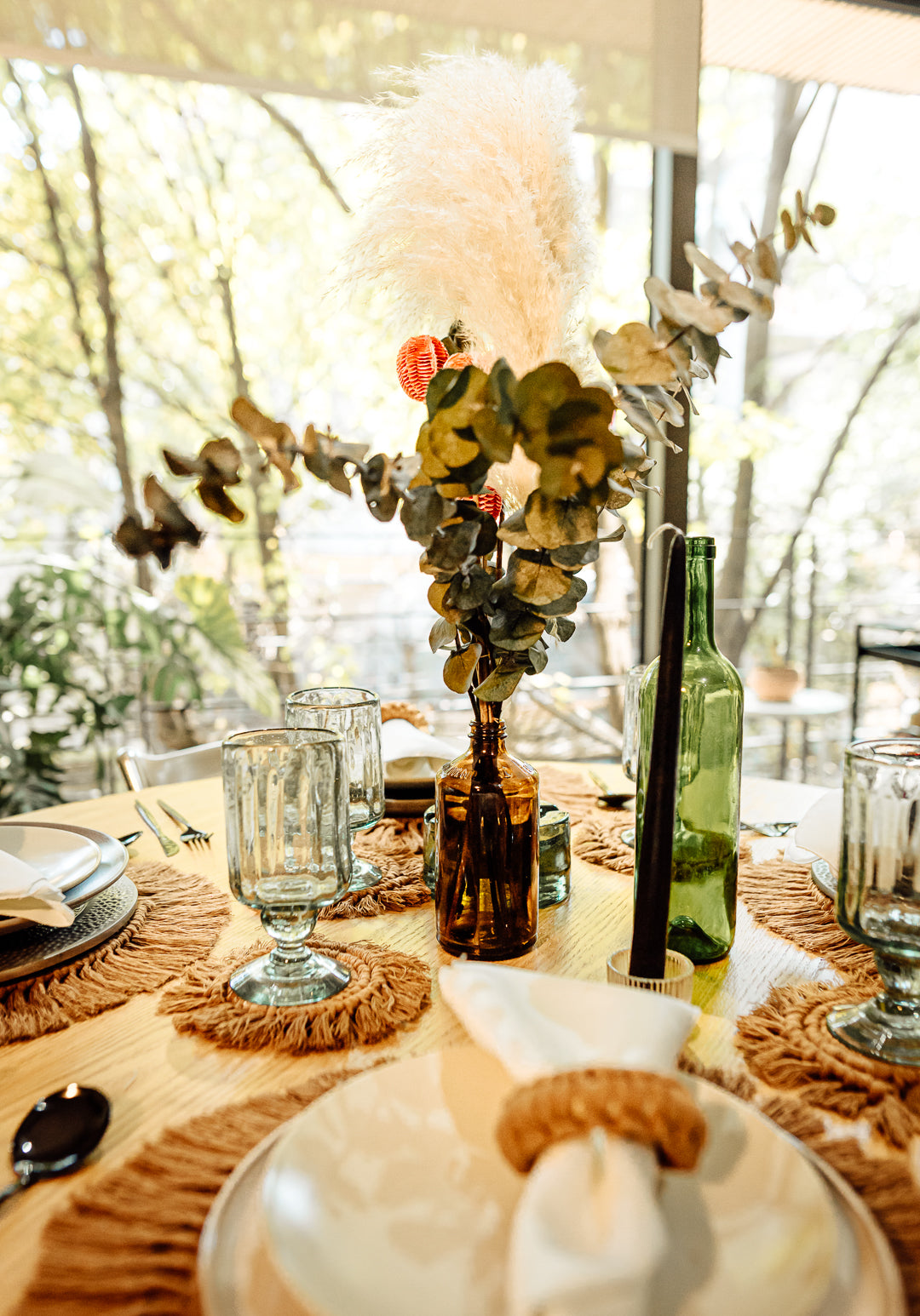 CIRROS -  BAJO PLATO - Mantel Macramé