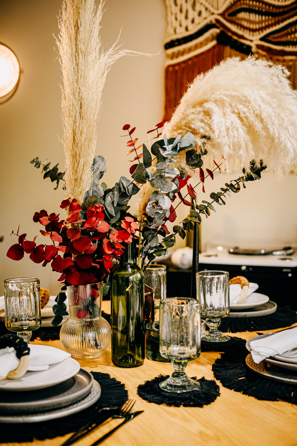 CIRROS -  BAJO PLATO - Mantel Macramé