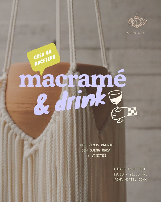 MACRAMÉ & DRINK - Taller de macetero de macramé pelitos