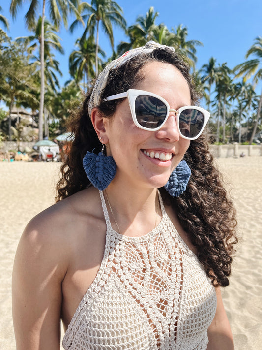 Aretes Pluma Macrame_Xinaxi