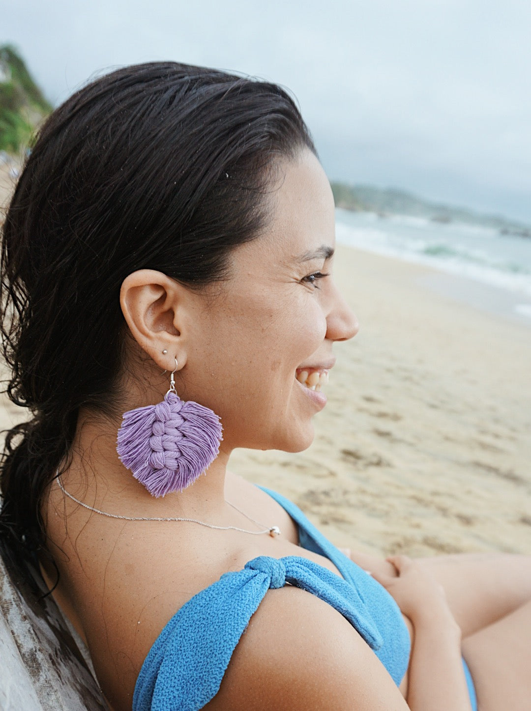 Aretes Pluma Macrame_Xinaxi