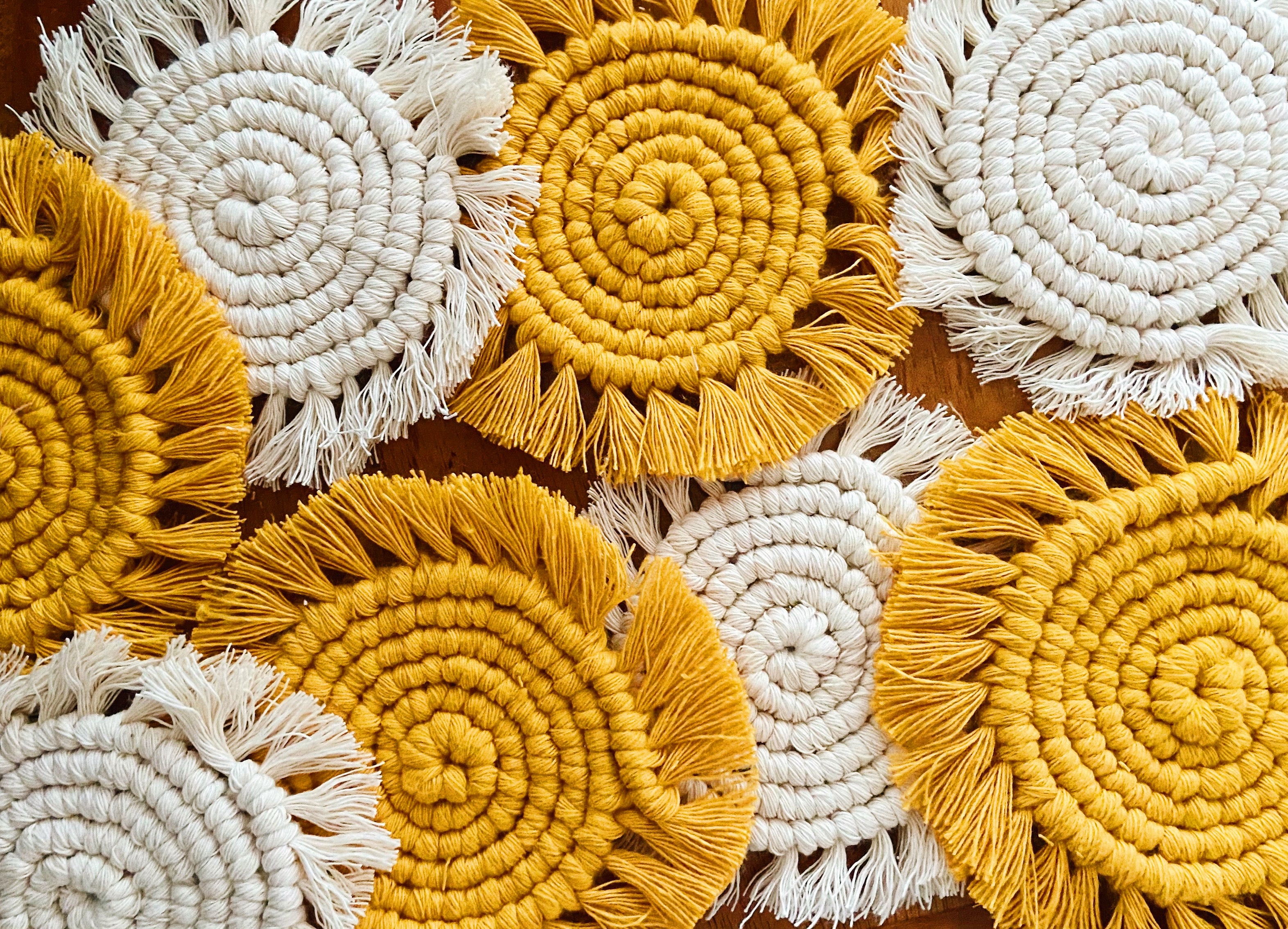 ACACIA - Portavasos Macrame (4 pza.)