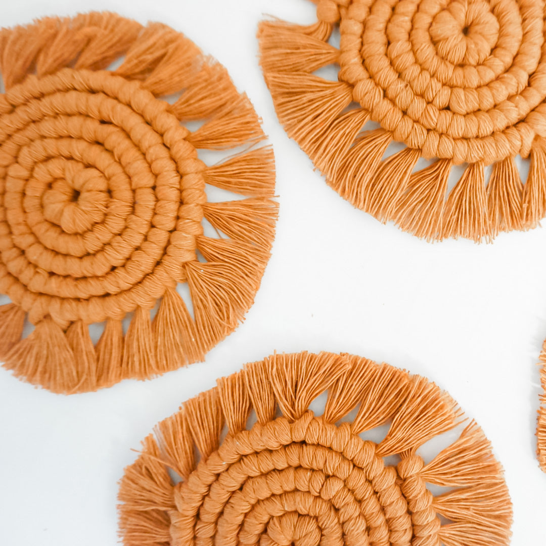 ACACIA - Portavasos Macrame (4 pza.)