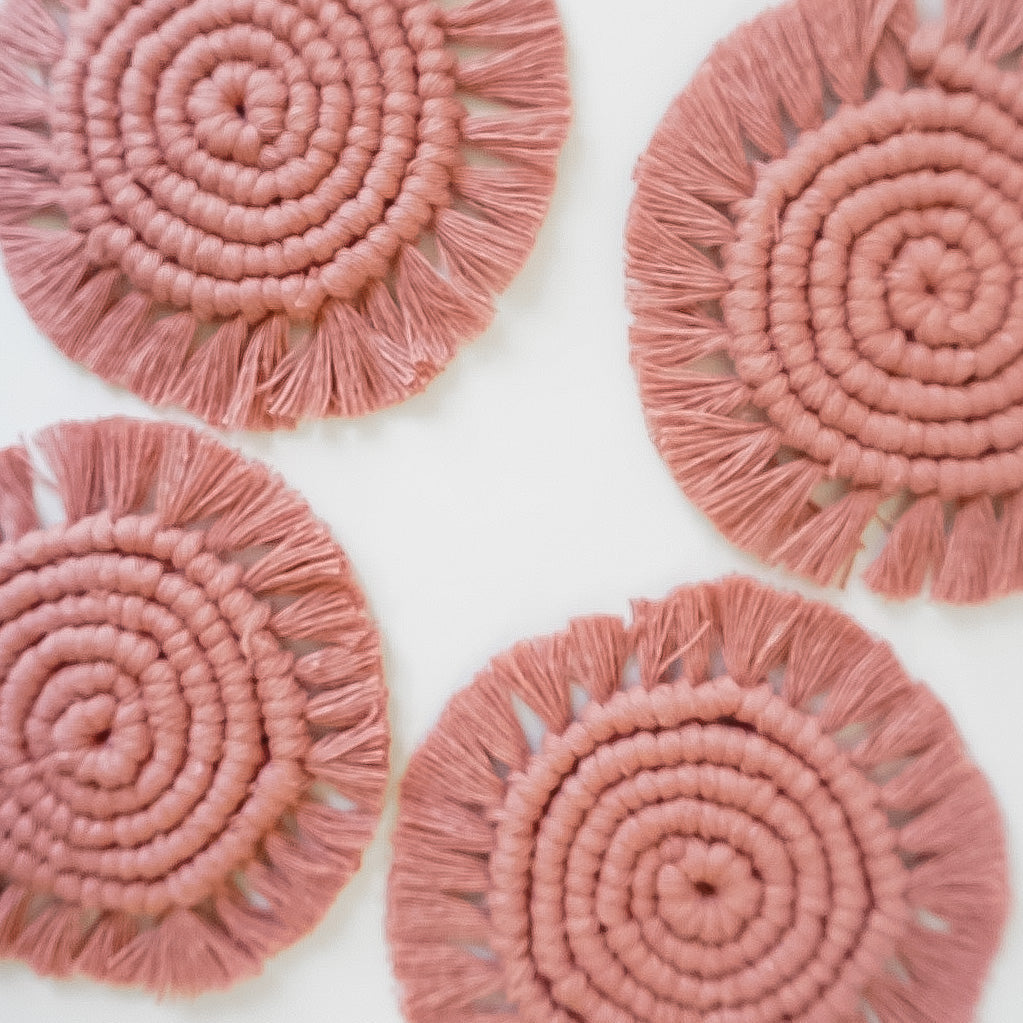 ACACIA - Portavasos Macrame (4 pza.)